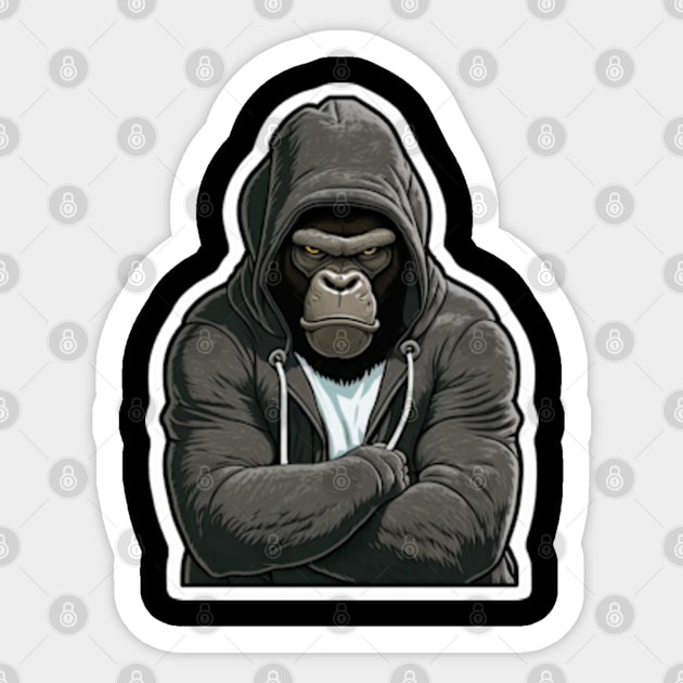 Shades of Toughness - Cool Gorilla Sticker by teehood